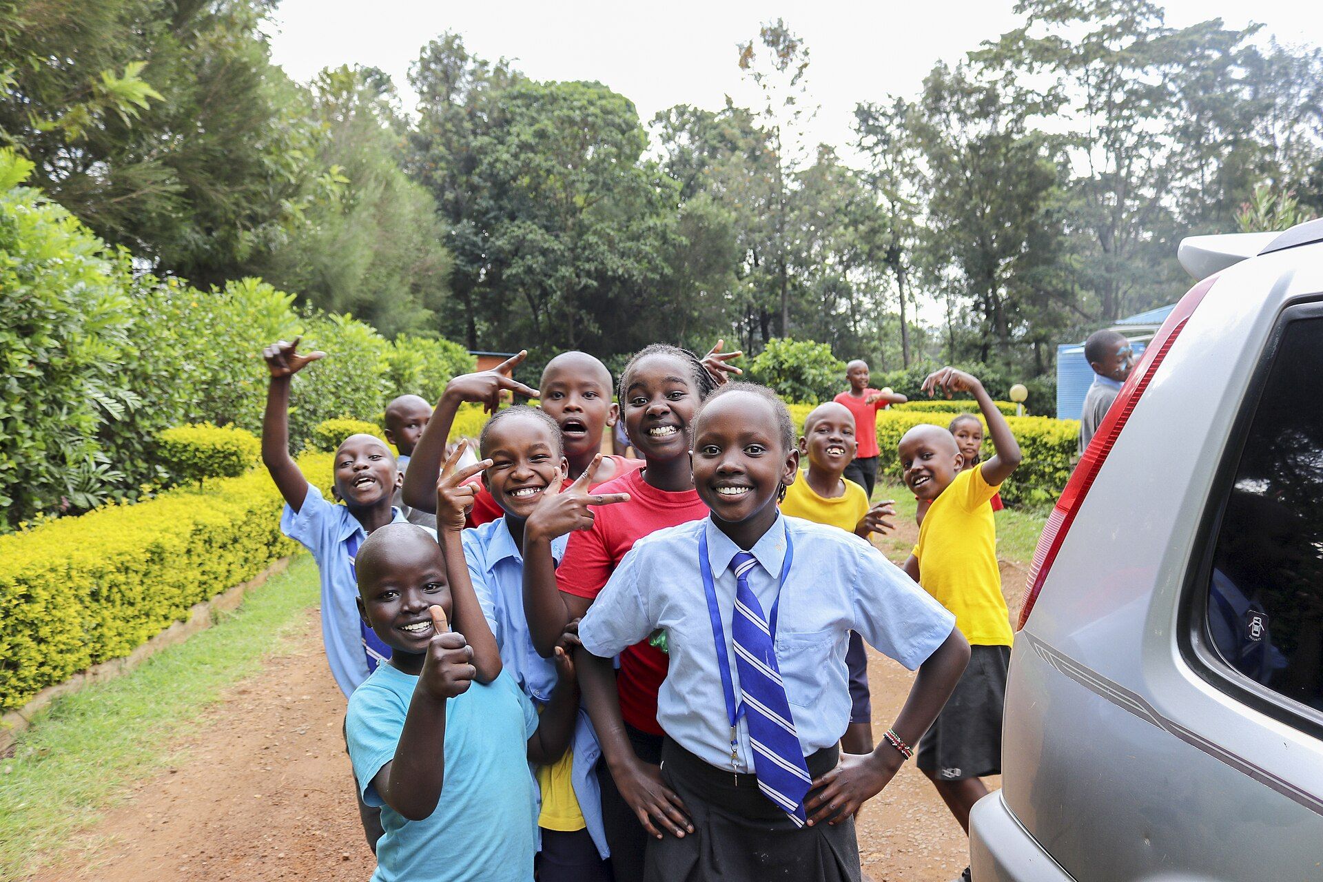 Pupils at a Kenyan primary school gathered together