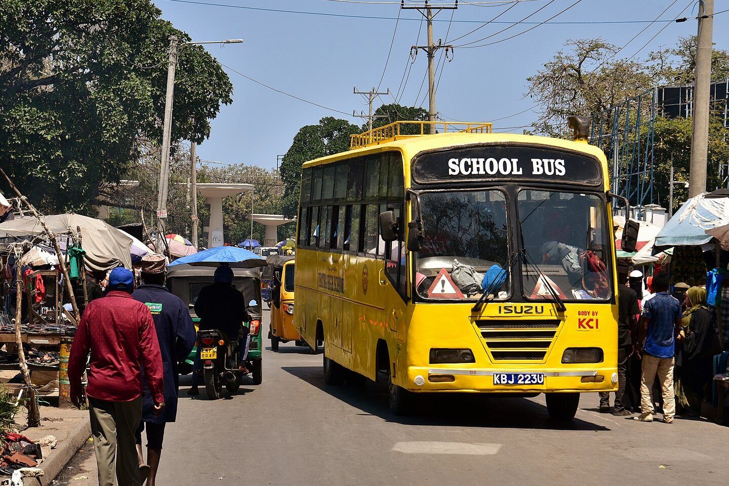 A school bus on the afternoon route